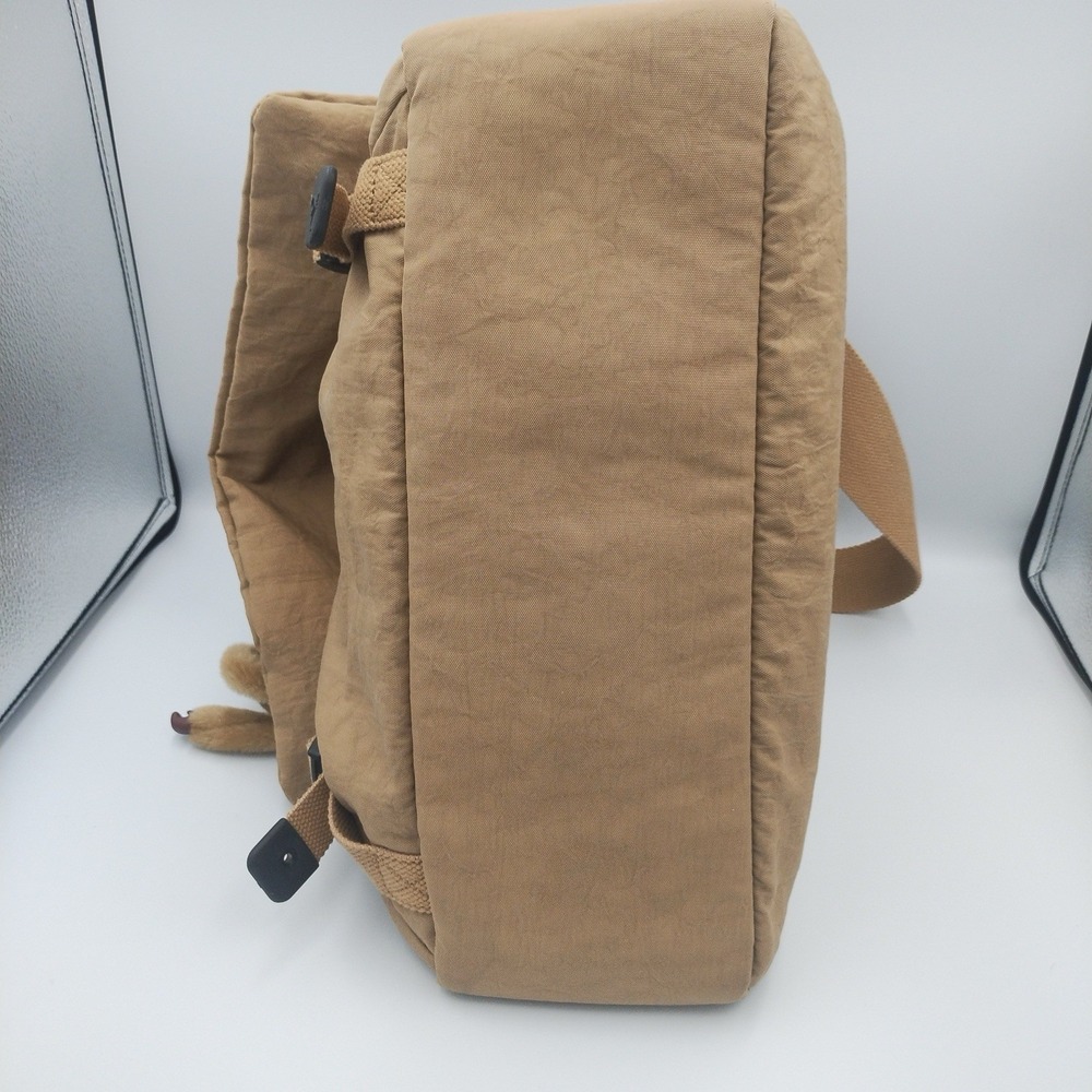 Vintage Kipling Messenger Bag Khaki Tan Nylon Crossbody  y2k Monkey Charm EUC - Picture 11 of 15